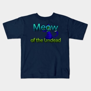 Meow Of The Undead Pet-tacular Prints Cats and Halloween Fun Kids T-Shirt